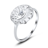 Circle CZ Eye Silver Ring NSR-3301